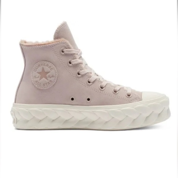 Converse Chuck Taylor All Star Lift 'Pink' 569563C Platform Suede Pink Sneakers - Picture 2 of 7